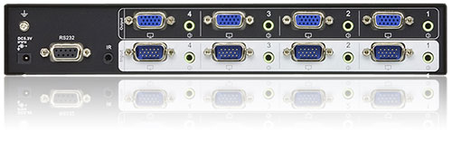 Rear view of the Aten VM0404 VGA Matrix switch