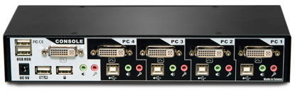 Avocent SwitchView 4 Port DVI Switch Back View