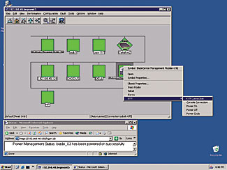 Consolidated view of HP OpenView NNM management interface and the AlterPath Integrator.
