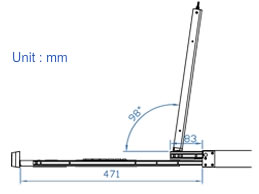 D117-IP1602e Rackmount LCD Diagram