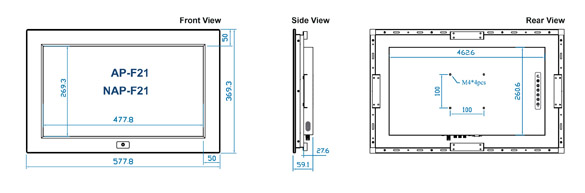 Austin Hughes UltraView AP-F21 & NAP-F21 Layout