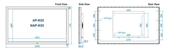 Austin Hughes UltraView AP-K55 & NAP-K55 Layout