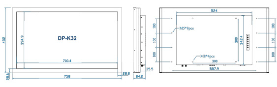 Austin Hughes UltraView DP-K32 Layout