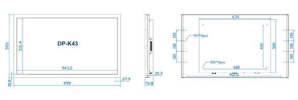 Austin Hughes UltraView DP-K43 Layout