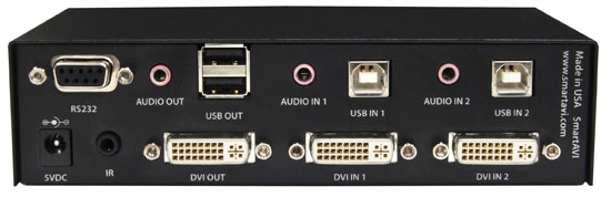 SmartAVI DVN-2P 2X1 DVI-D, USB2.0, Audio Switch