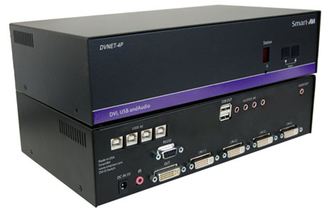 SmartAVI DVN-4P 4x1 DVI-D/USB2.0/Audio KVM Switch - Thumbnail 2