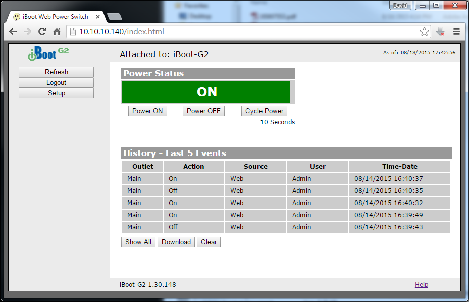 iBoot-WiFi Web Console Management