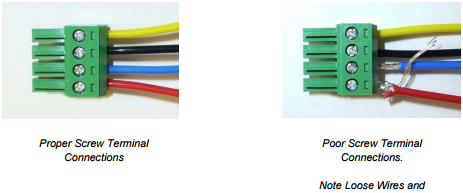 iBoot-G2S Expansion - Proper & improper screw terminal connections diagram