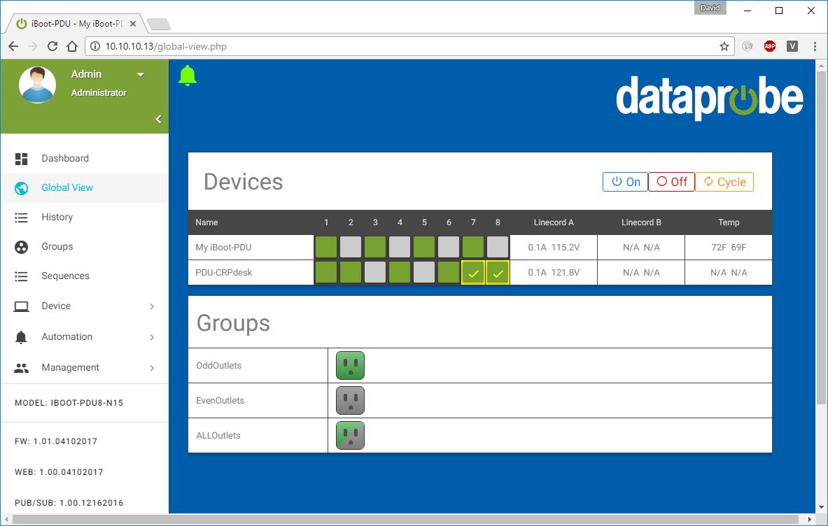 iBoot-PDU OSD Global View