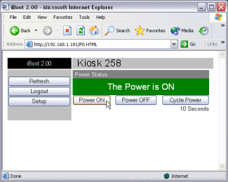 Dataprobe iBoot Remote Reboot Screen Shot