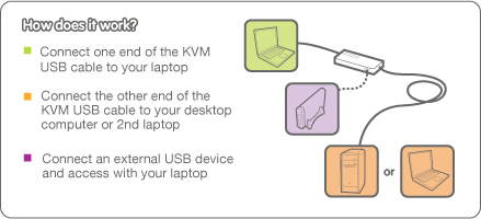 IOGEAR USB Laptop KVM Switch Application Diagram