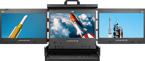 Cyberview Dual & Triple Monitor Rack Mount Console