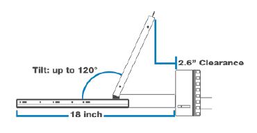 NTI RACKMUX-D17-N-16DVIHD Tilt Drawing