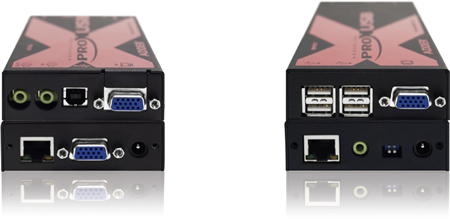 Adder X-USBPRO-US Transmitter Front, and Receiver Back View