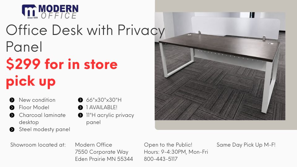 office desk with privacy panel