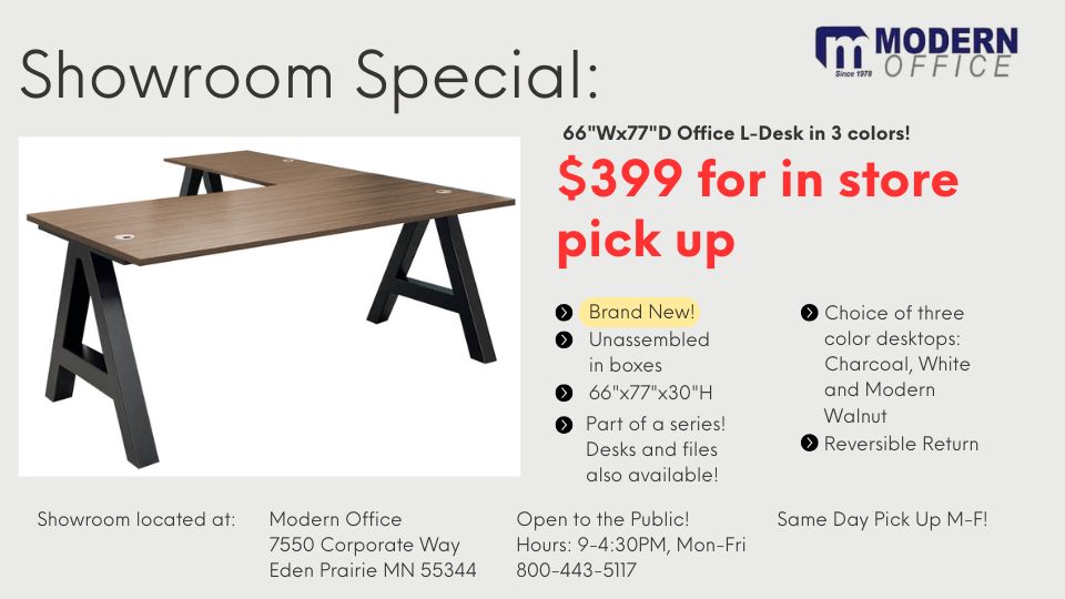 l desk in three colors