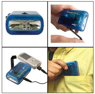 5 LED Hand Crank Mini Flashlight / Charger