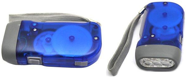 3 LED Hand Crank Squeeze Dynamo Flashlight