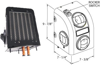 12 or 24v Universal Cab Floor Mount Coolant Heater 13,200 BTU