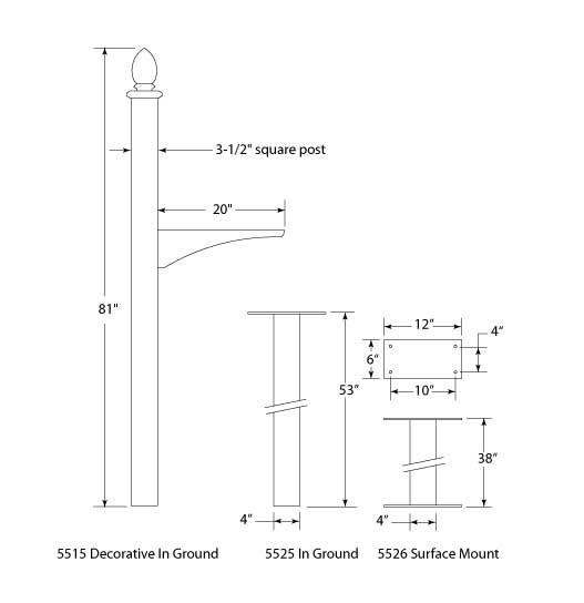 Coronado Decorative Mailbox Post