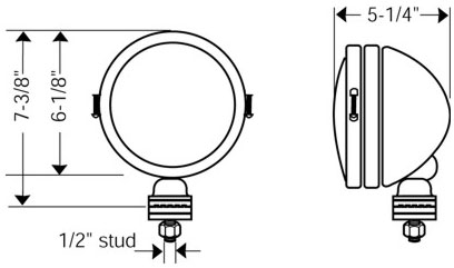 Pair 6 inch Round Long Range 50 Watt HID Light