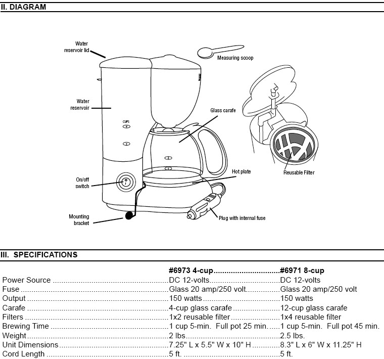 12v 8 Cup Portable Coffee Maker to Go