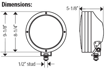 Pair 8-inch Round Long Range HID Light Kit