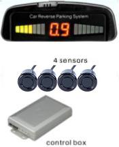 4 In-Bumper Backup Parking Sensor Kit w/Wired LED Display