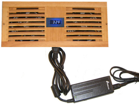 Deluxe Dual Fan Cabinet Cooler Kit with Custom Wood Grill & Programmable Thermal Fan Controller w/ LED Display