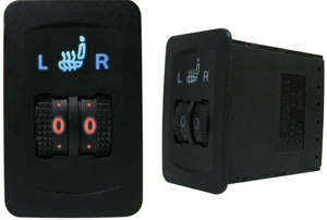 Dual Seat Heater Kit with Illuminated 5-Position Thumb Dial Switch