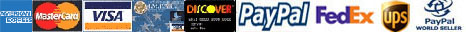 Sports Imports LTD accepts Visa,MC,Discover,AMEX & Paypal