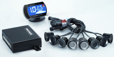 Front & Rear Parking Sensor System with blue LCD display