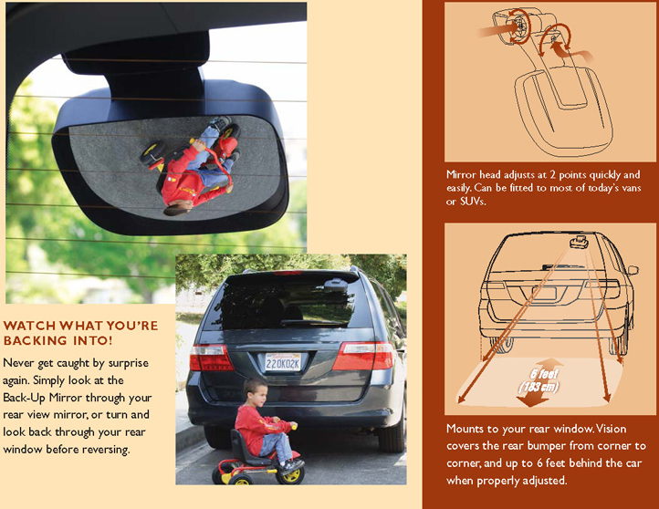 SUV Van Stick On Rear Backup Mirror