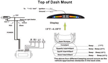 Wireless Display Reverse Parking Sensor Kit