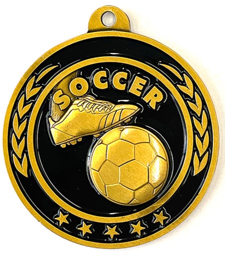 Antique Gold Soccer Medal with Ribbon