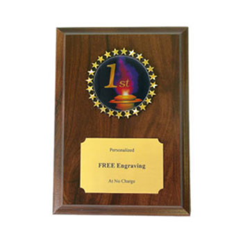 first-place wooden plaque award