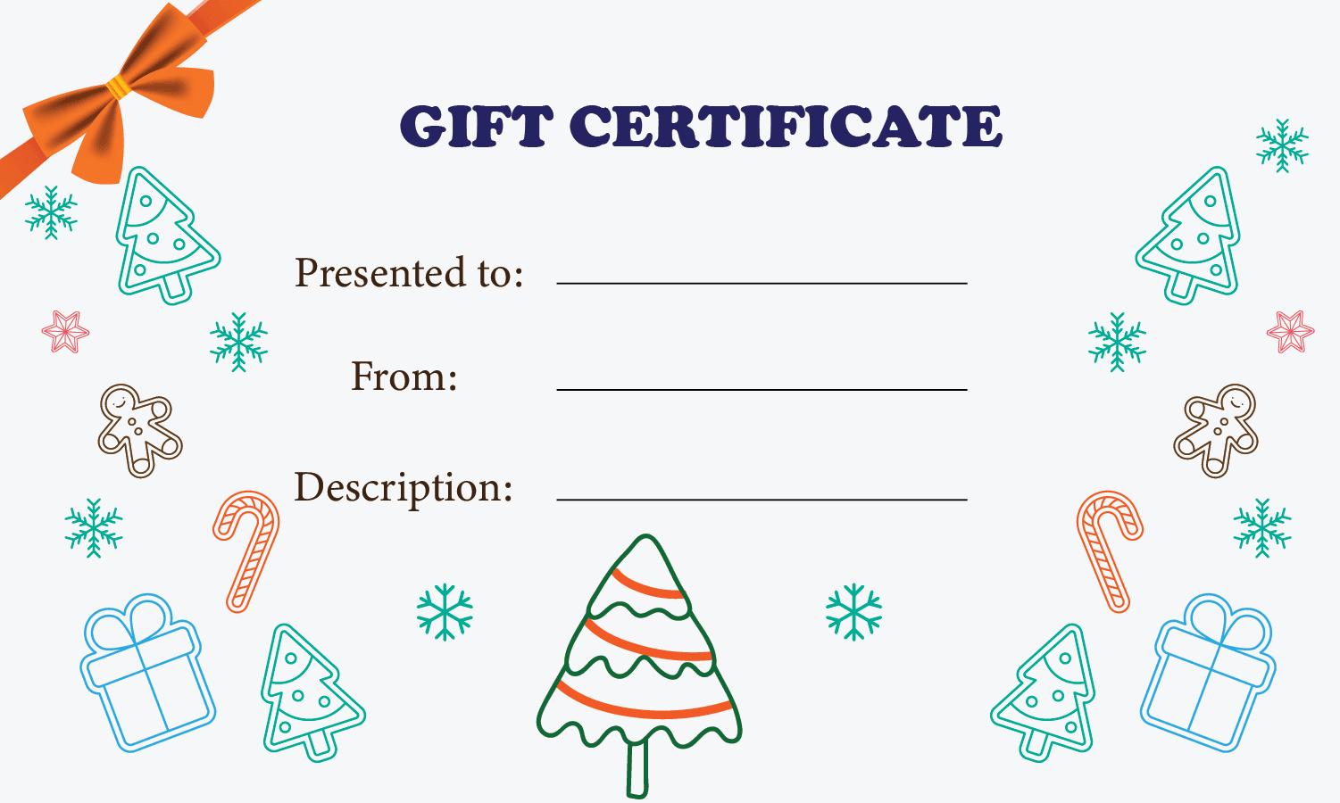 Christmas Themed Gift Certificate Template Trophy Central