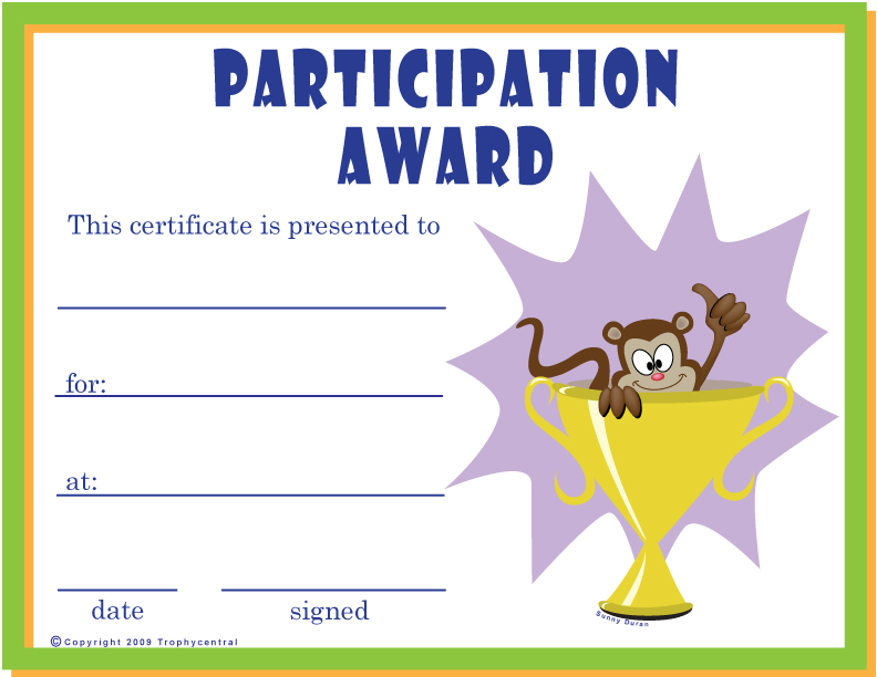 Free Printable Certificate Of Participation Templates Free Printable Certificate Of Participation Templates