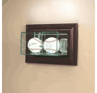 Wall-Mounted Double Baseball Glass Display Case