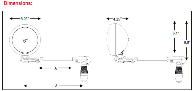 Unity LED Spotlight Dimensions
