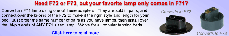 Convert F71 tanning lamps into F72 or F73