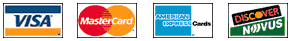 We accept Visa, MasterCard, American Express and Discover.