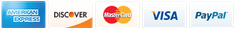 Visa, MasterCard, Amex, Discover