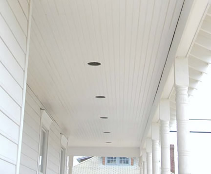 AZEK Brand Beadboard installed on Porch Ceiling