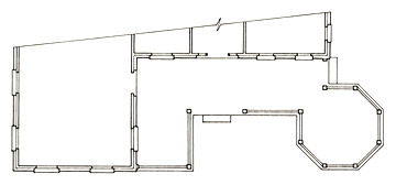 Floorplan of a Porch with Attached Gazebo Section