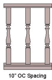 10'' On Center Baluster Spacing