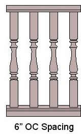 6'' On Center Baluster Spacing