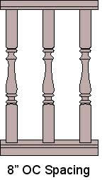 8'' On Center Baluster Spacing