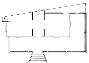 Floorplan of a Hipped-roof Porch