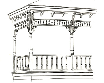 Three-Dimensional Porch Drawing